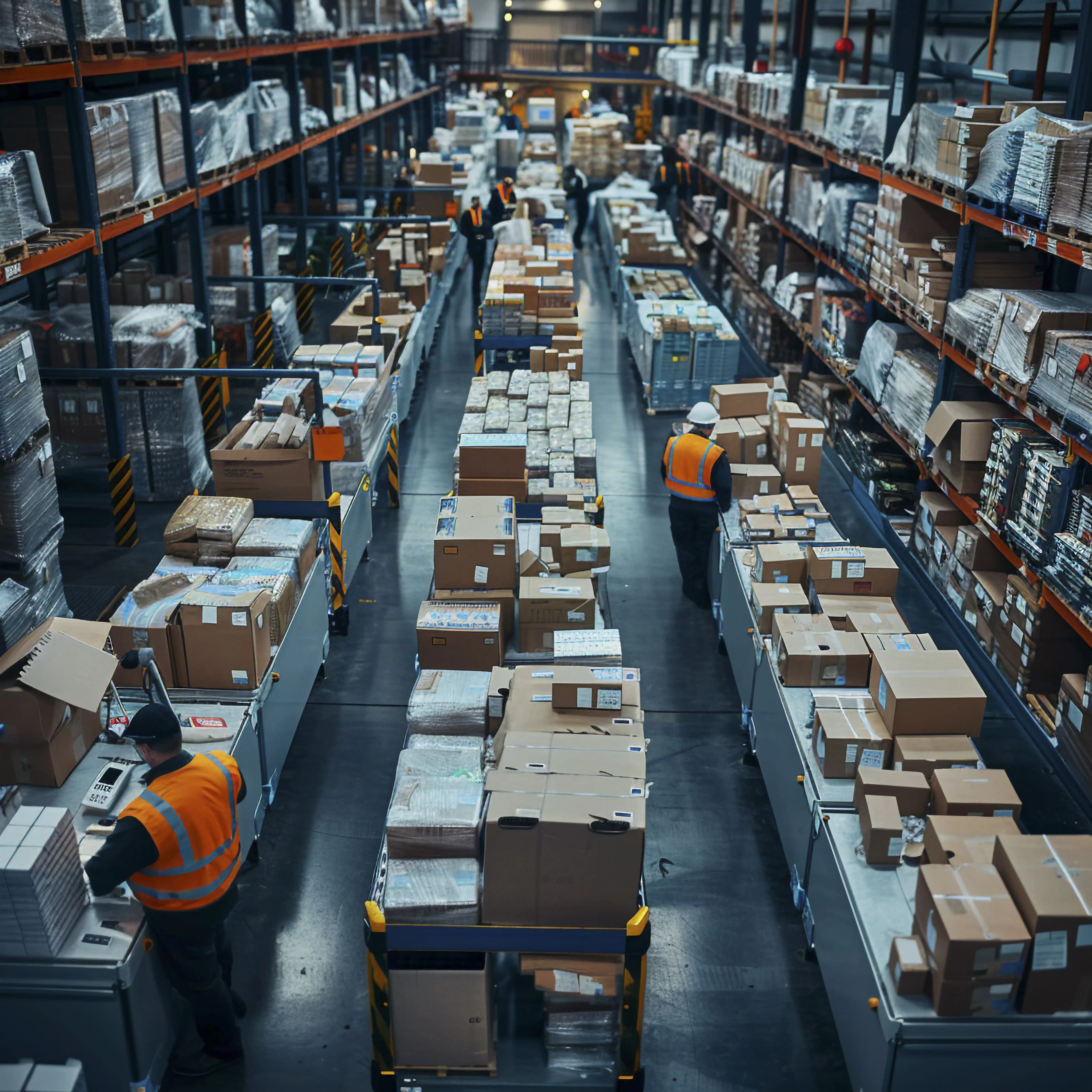 Modern warehouse with storage racks
