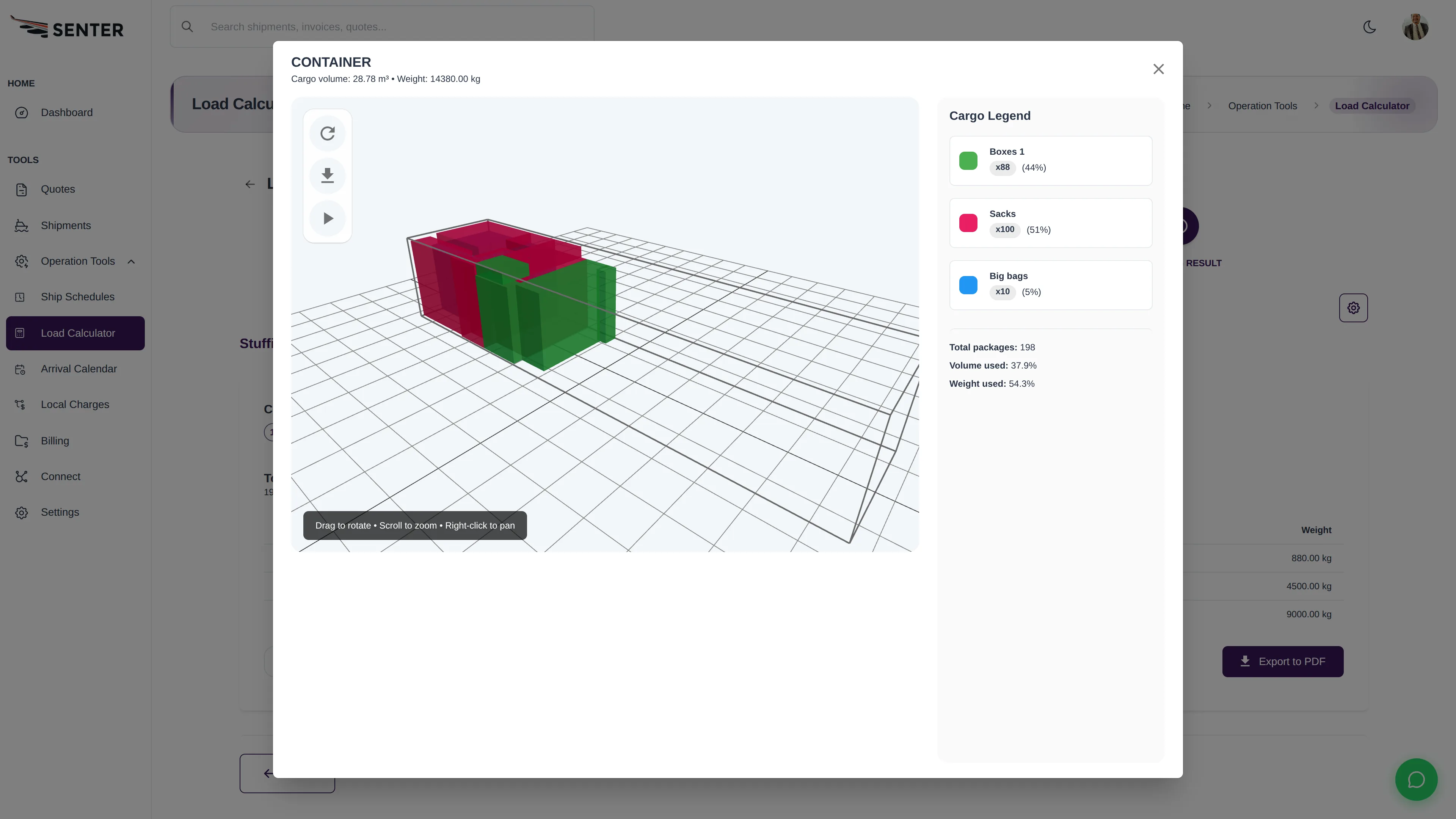 senter dashboard