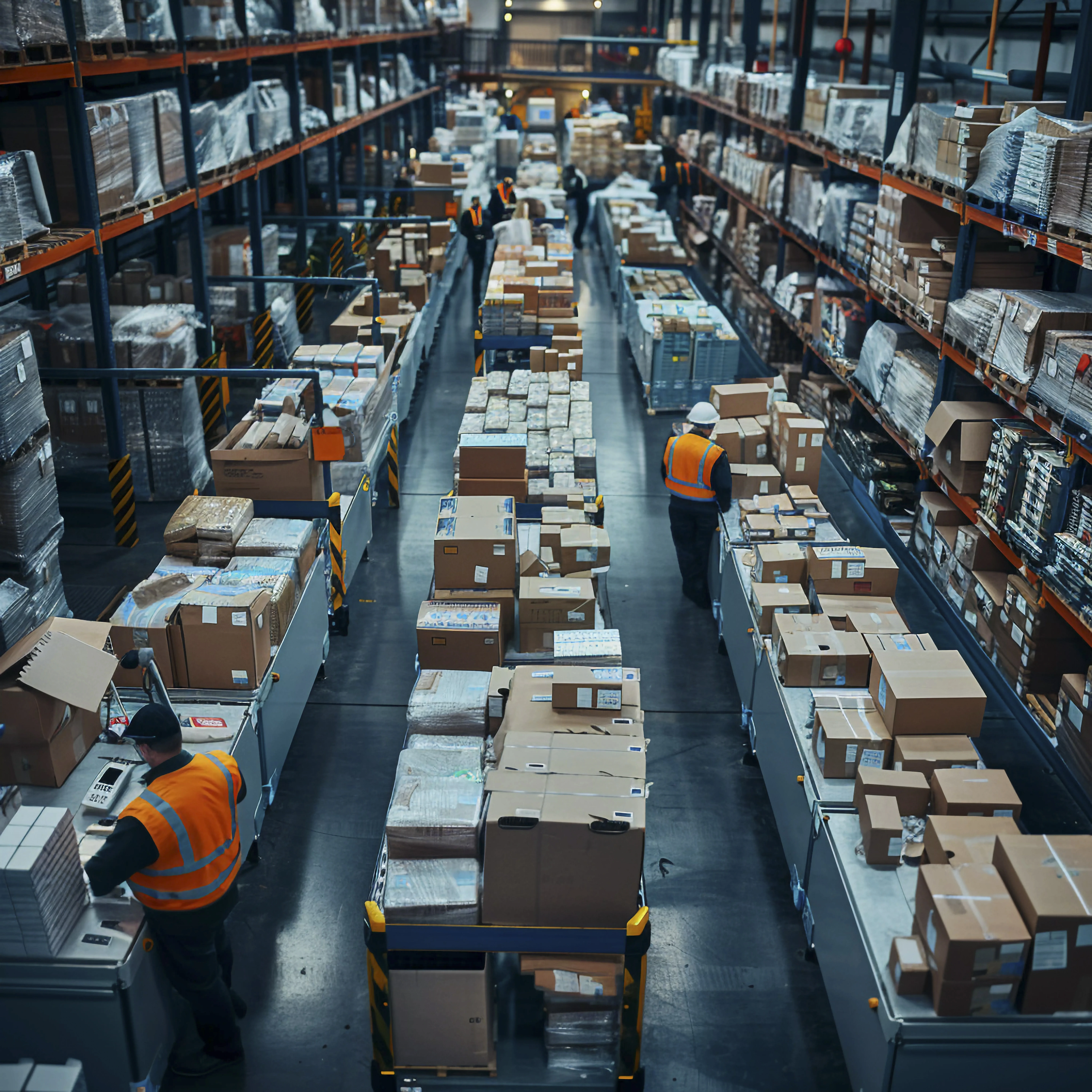Modern warehouse with storage racks